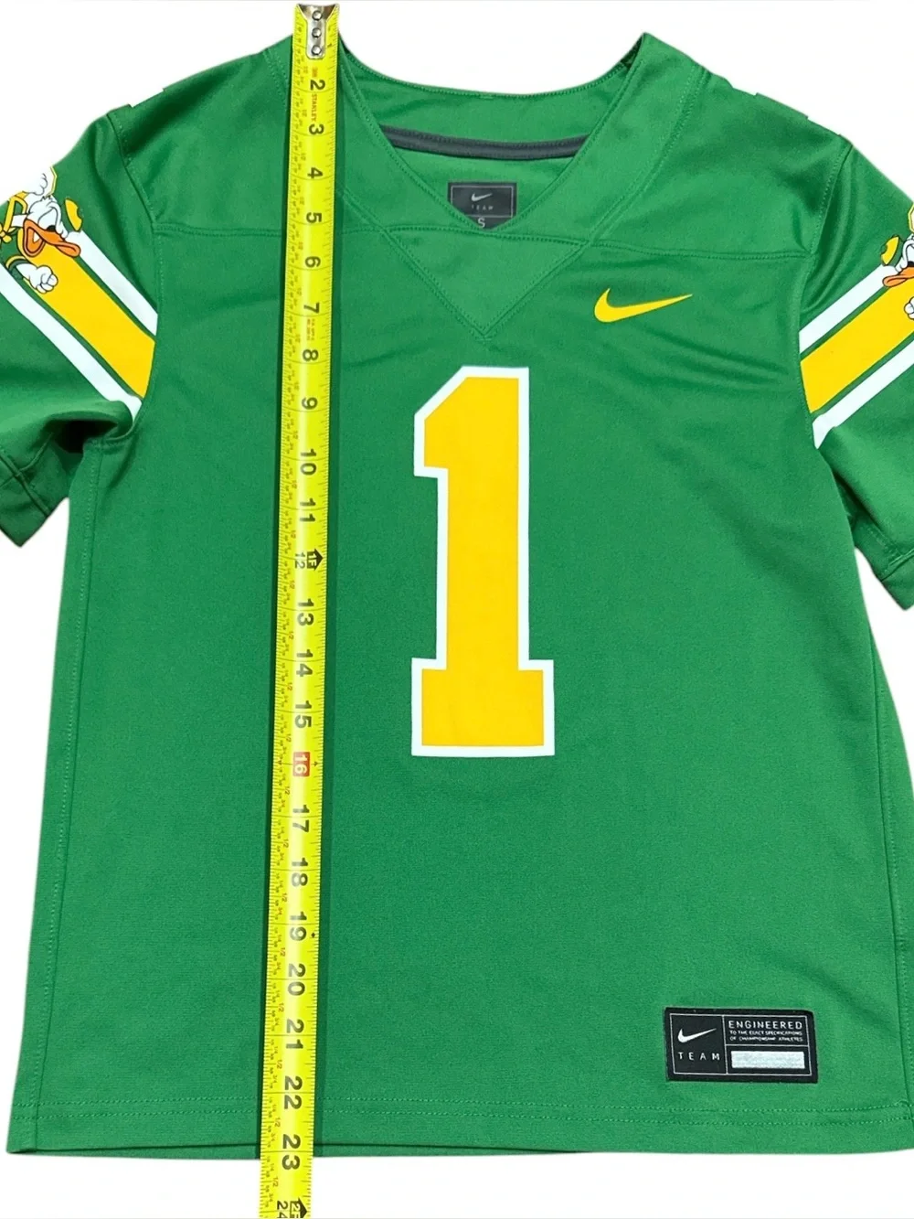 Nike Youth #1 Green Oregon Ducks Game Jersey Disney Donald Duck Size Small NWOT
